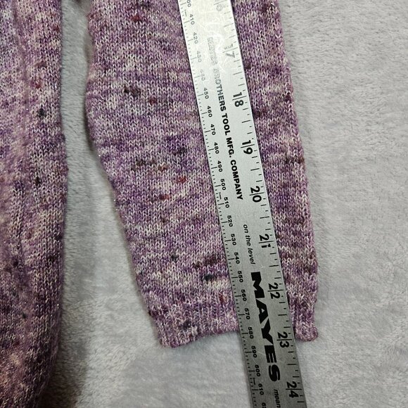 Colette Marled Knit Fringe Cowl Womens XL Purple Sweater Career career Preppy - Picture 5 of 10